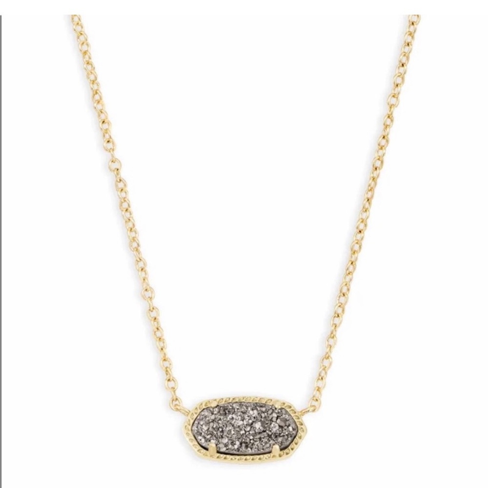 Elisa Gold Pendant Necklace in Platinum Daisy